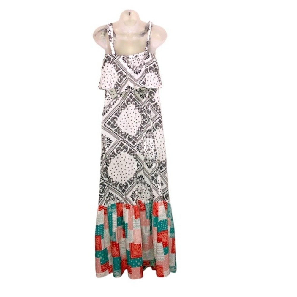 Border Print Ruffle Dress - Picture 4 of 7
